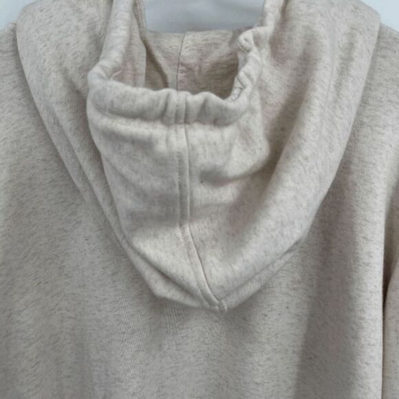 Daily Practice Beige Long Sleeve Puff Shoulder Full Zip Hoodie Jacket Medium - Picture 6 of 9